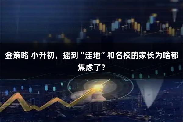 金策略 小升初，摇到“洼地”和名校的家长为啥都焦虑了？